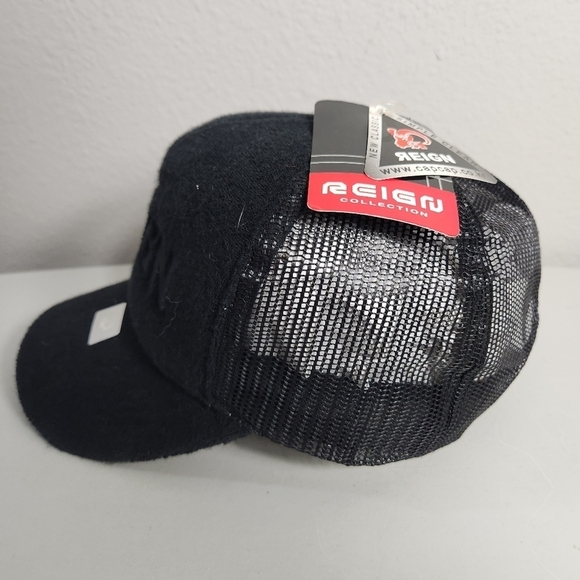 Reign Mens Black Terry Cloth Snapback Trucker Hat-NWT - Picture 6 of 12